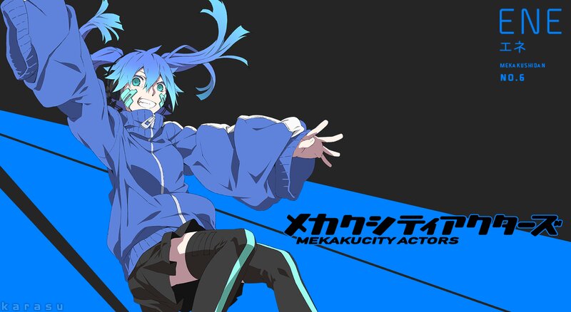 Blue-haired Anime Character — Blue, Dynamic, Text, Logo