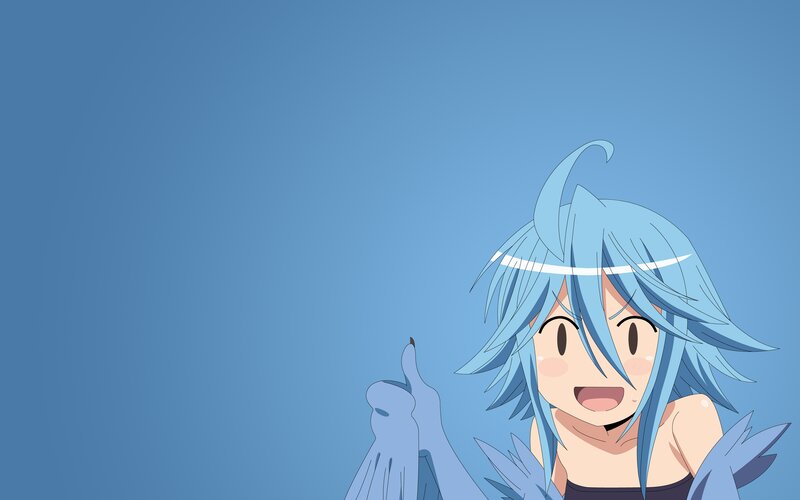 Blue-haired Anime Character — Blue, Happy