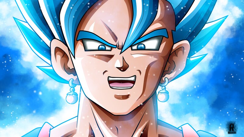Blue-haired Anime Character — Blue, Intense, Ears