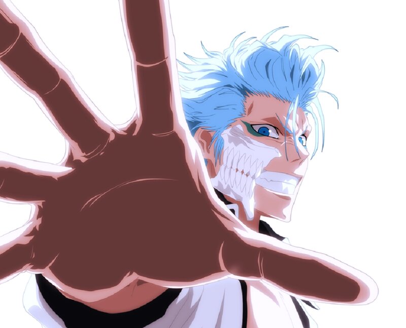 Blue-haired Anime Character — Blue, Intense, Skull Mask