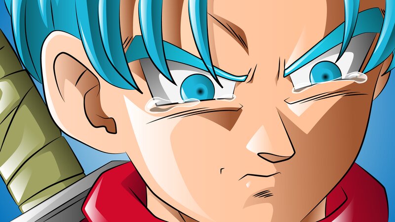 Blue-haired Anime Character — Blue, Intense, Tears