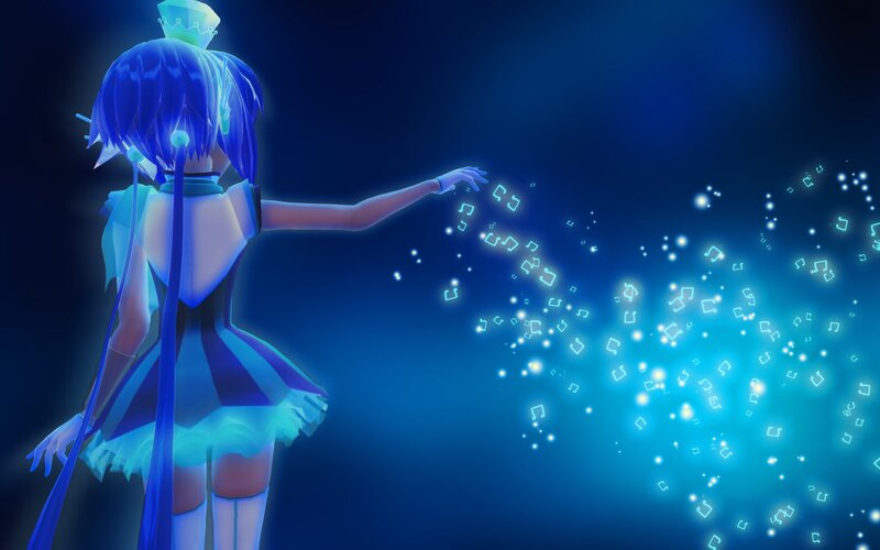 Blue-haired Anime Character — Blue, Magical