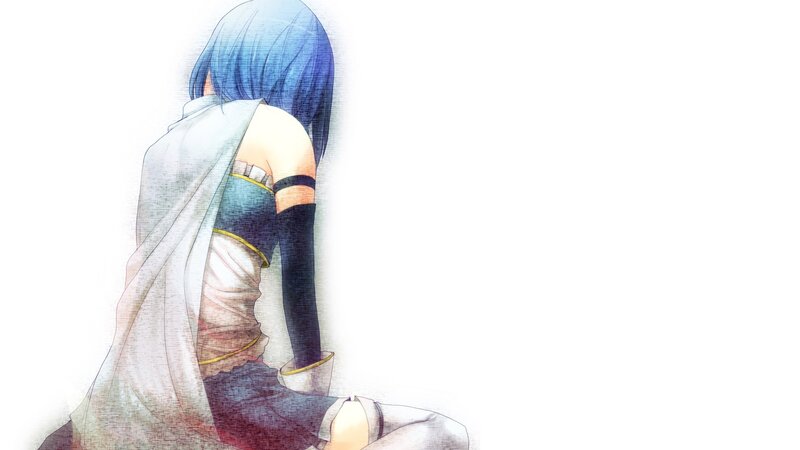 Blue-haired Anime Character — Blue, Melancholic, Cape
