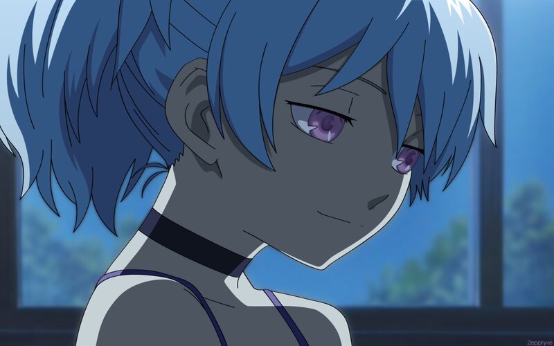 Blue-haired Anime Character — Blue, Melancholic, Window