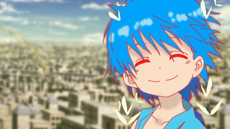 Blue-haired Anime Character — Blue, Peaceful