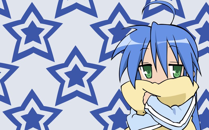 Blue-haired Anime Character — Blue, Playful, Stars