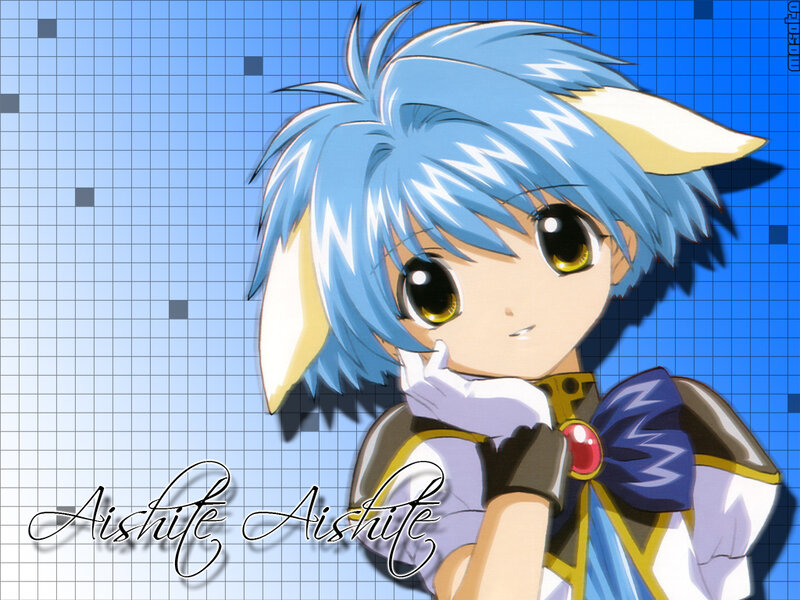 Blue-haired Anime Character — Blue, Playful