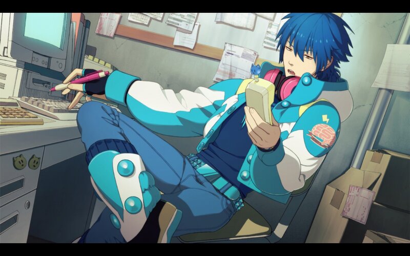 Blue-haired Anime Character — Blue, Relaxed