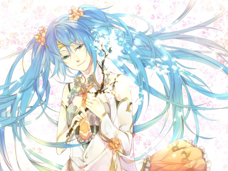 Blue-haired Anime Character — Blue, Serene, Spring