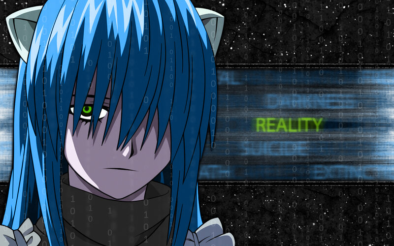 Blue-haired Anime Character — Blue, Serious, Cat Ears