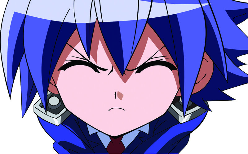 Blue-haired Anime Character — Blue, Serious, Suit