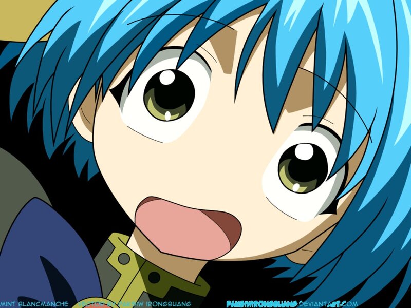 Blue-haired Anime Character — Blue, Surprised
