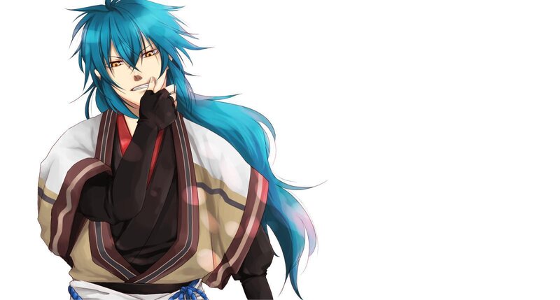 Blue-haired Anime Character — Blue, Thoughtful