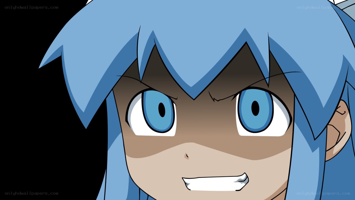 blue-haired anime character close-up