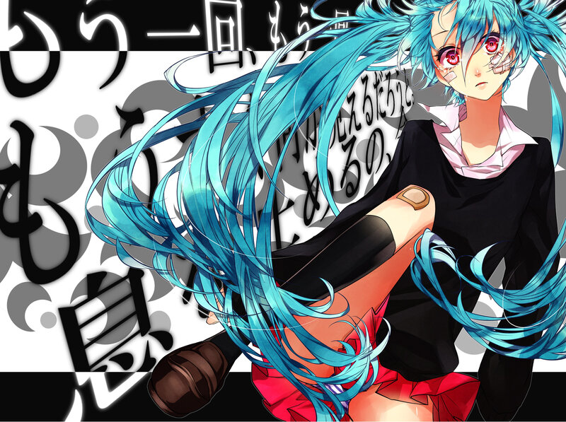 Blue-haired Anime Character — Cyan, Dramatic, Bandages