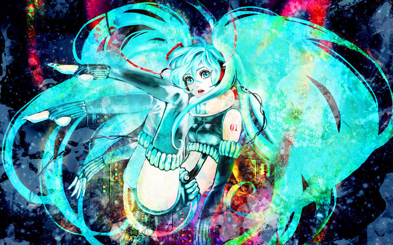 Blue-haired Anime Character — Cyan, Dramatic, Digital Art, Headphones