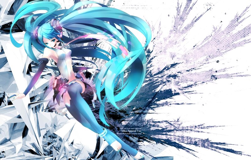 Blue-haired Anime Character — Cyan, Dramatic, Digital Art, Long Hair