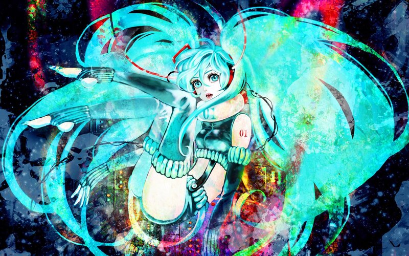 Blue-haired Anime Character — Cyan, Dramatic, Headphones