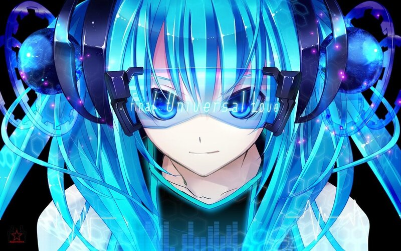 Blue-haired Anime Character — Futuristic