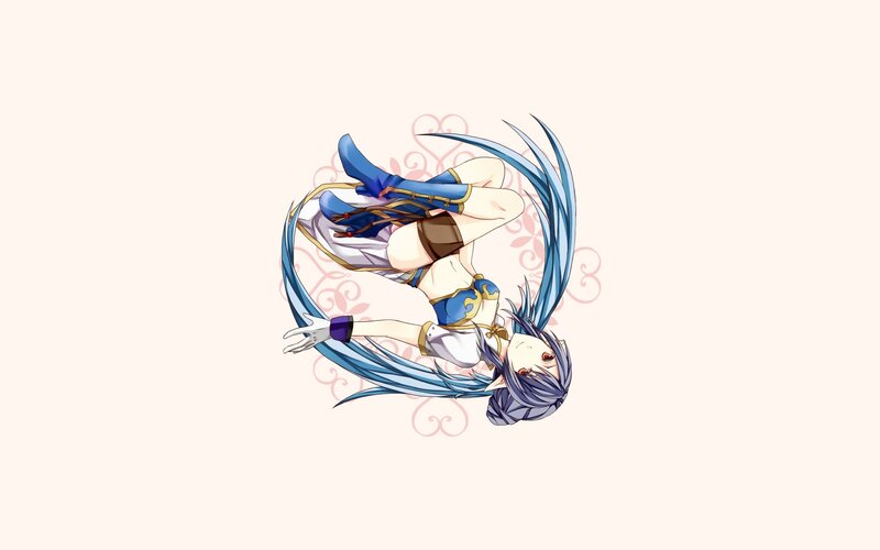 blue-haired anime character in dynamic pose