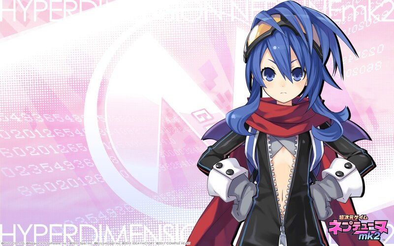 Blue-haired anime character in futuristic outfit