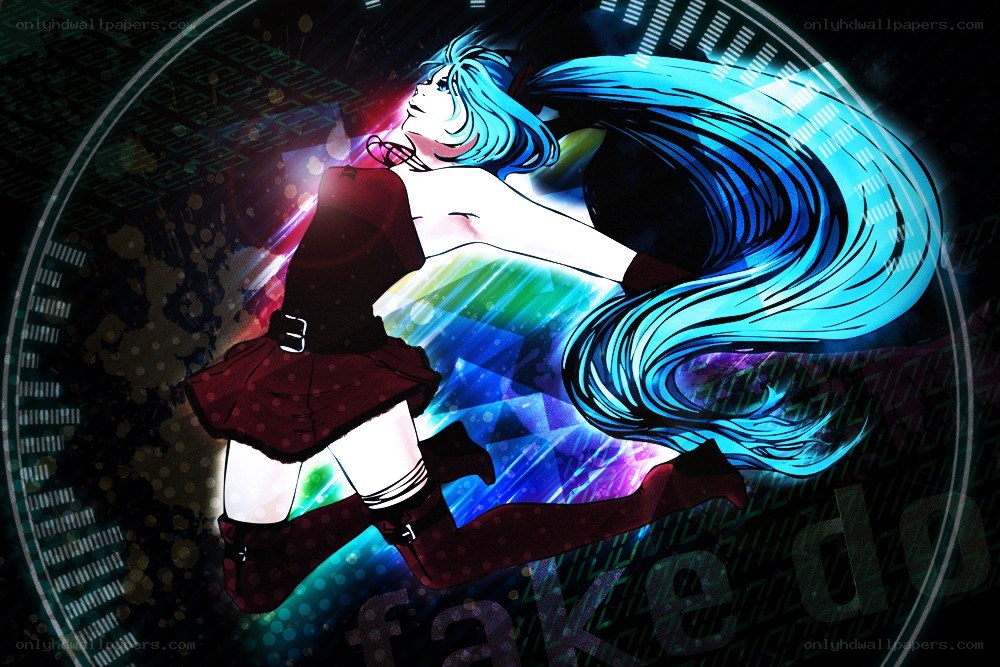 blue-haired anime character in motion