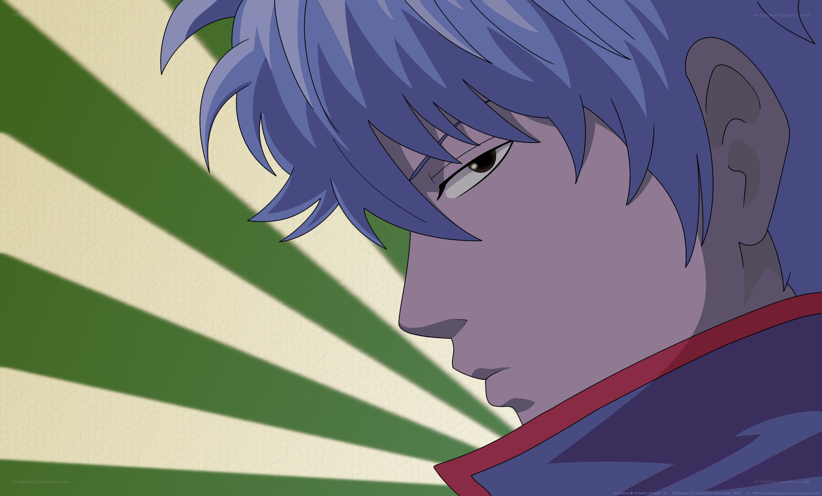 blue-haired anime character in profile