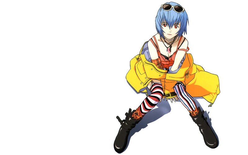 blue-haired anime character in yellow coat