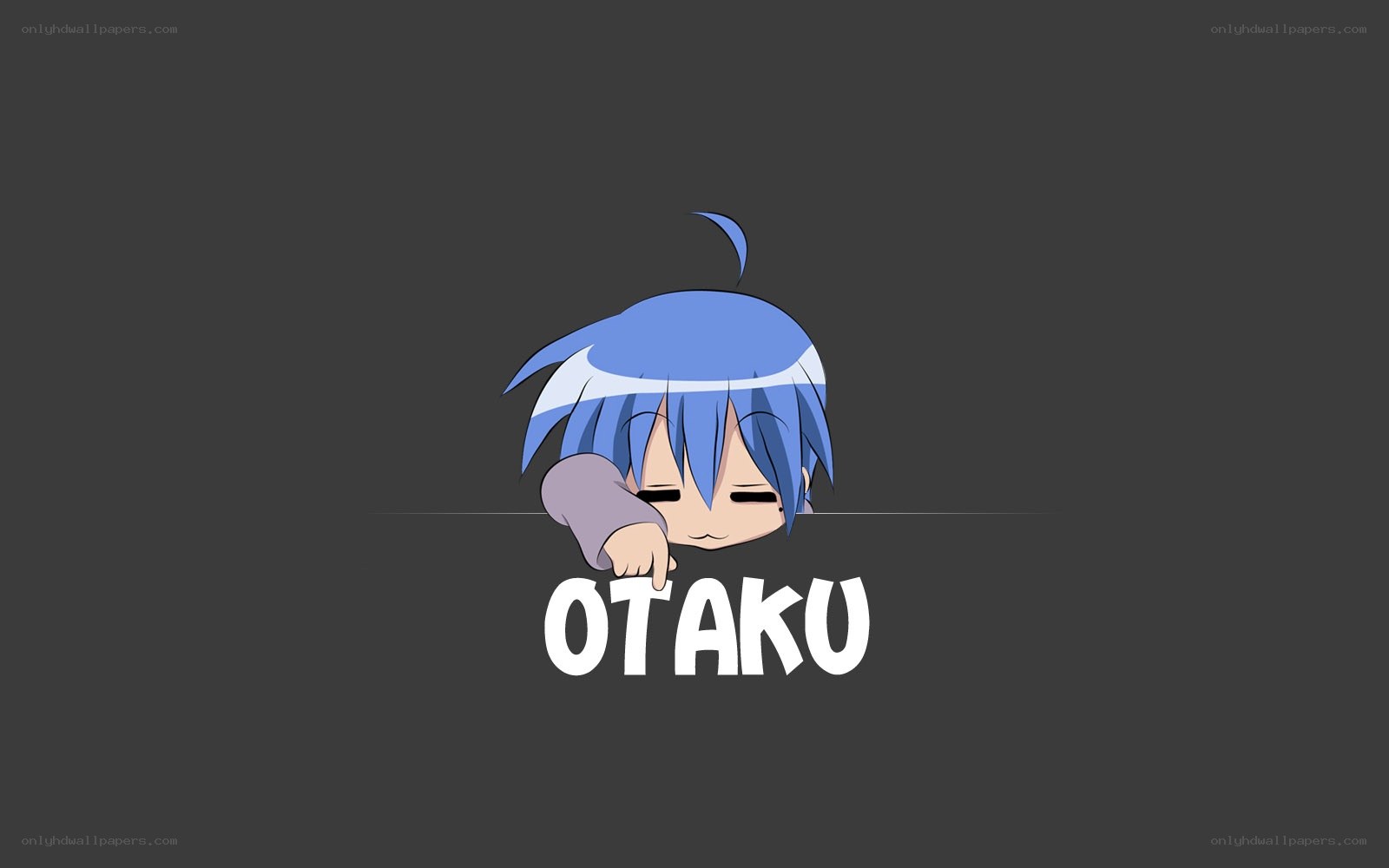 blue-haired anime character peeking