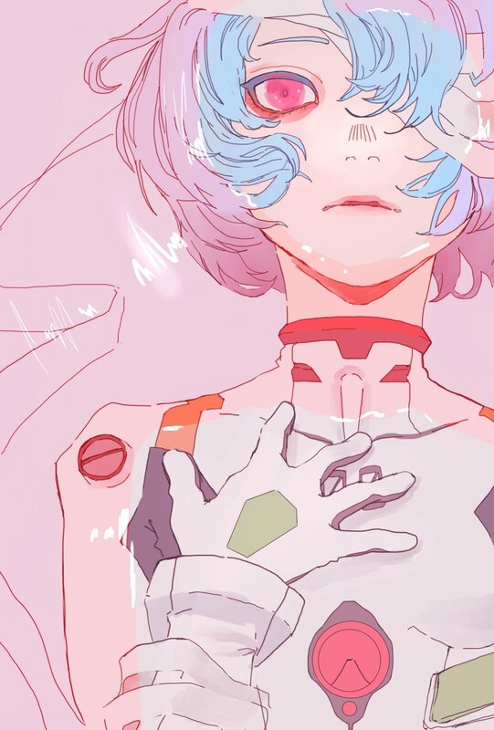 Blue-haired Anime Character — Pink, Melancholic