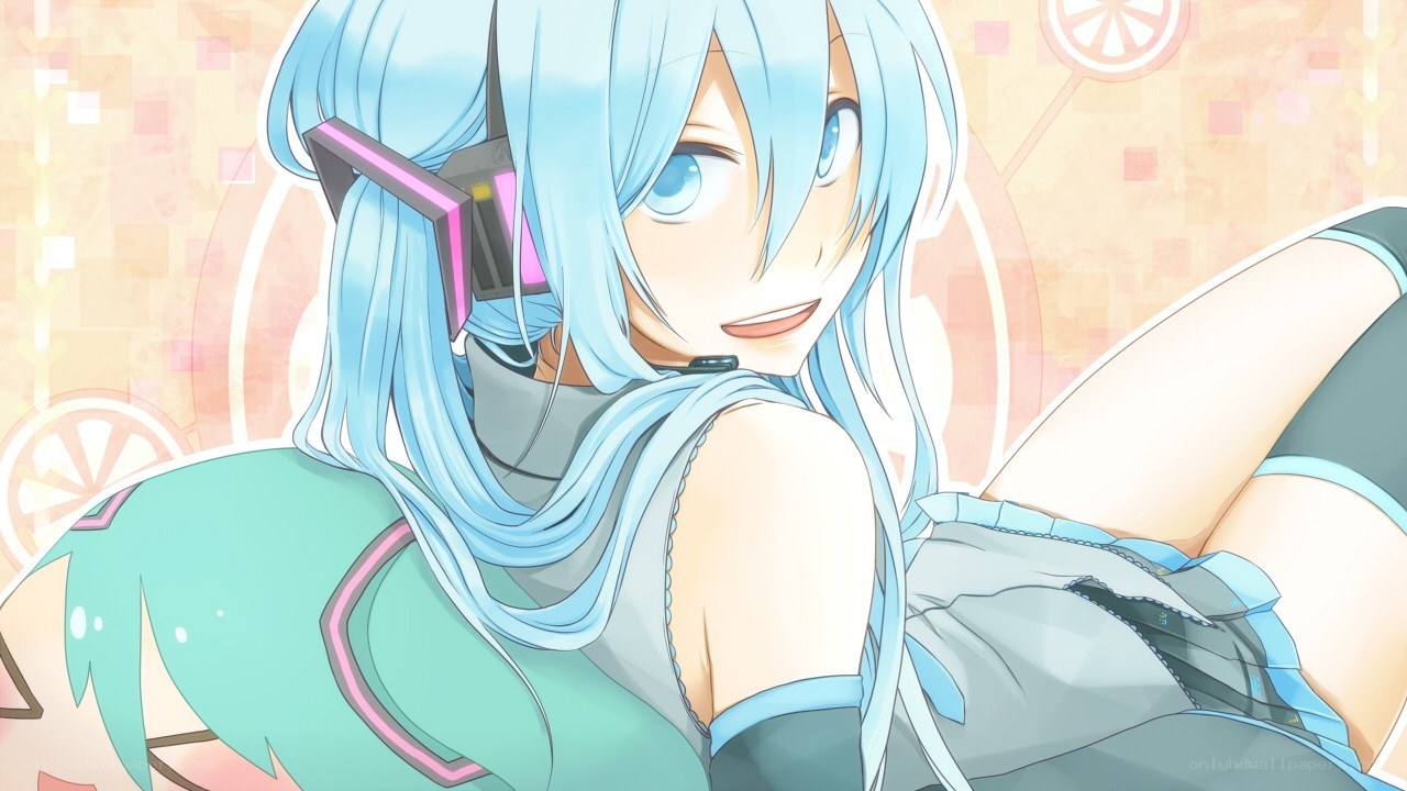 blue-haired anime character portrait