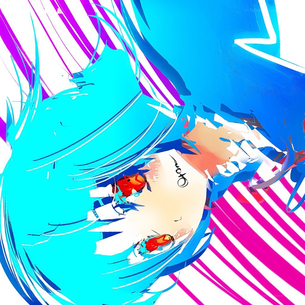 blue-haired anime character portrait