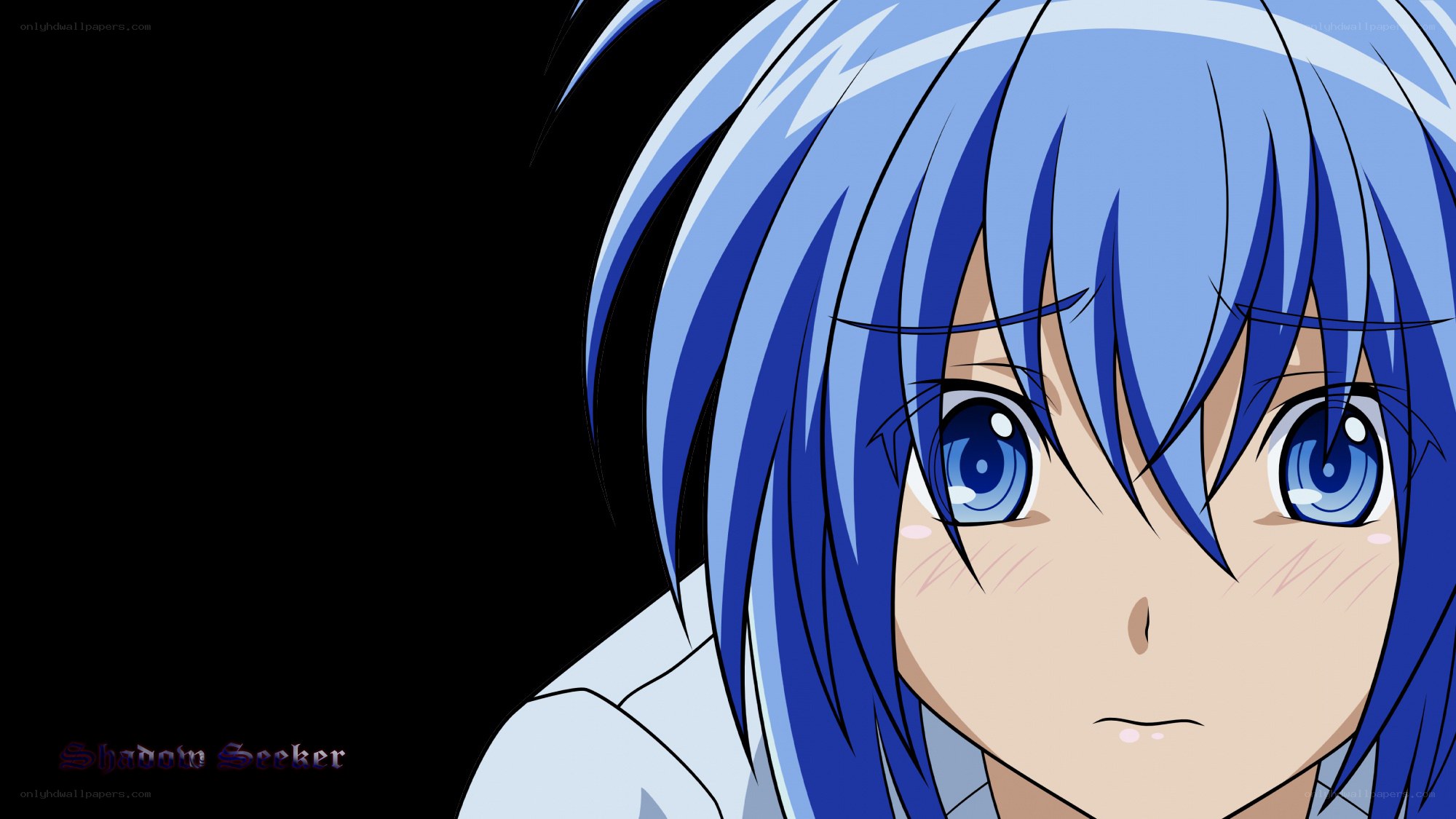 blue-haired anime character portrait
