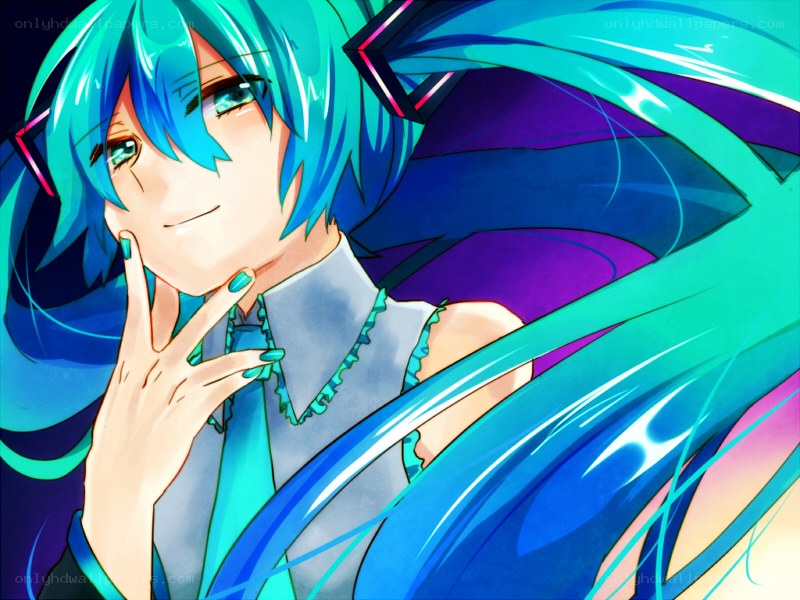 blue-haired anime character portrait