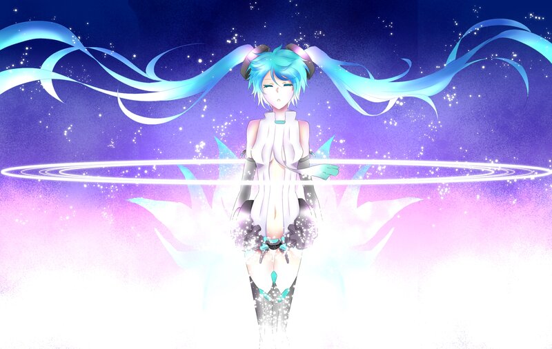 Blue-haired Anime Character — Purple, Ethereal