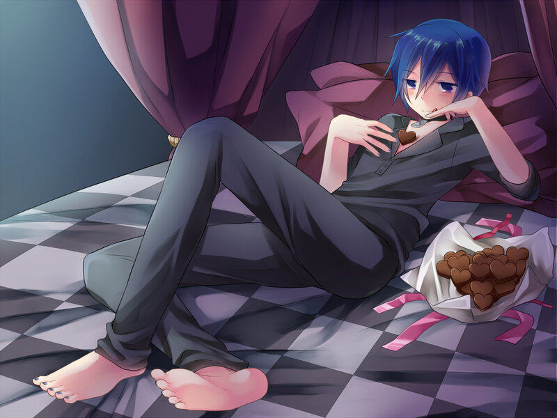 Blue-haired Anime Character — Purple, Relaxed
