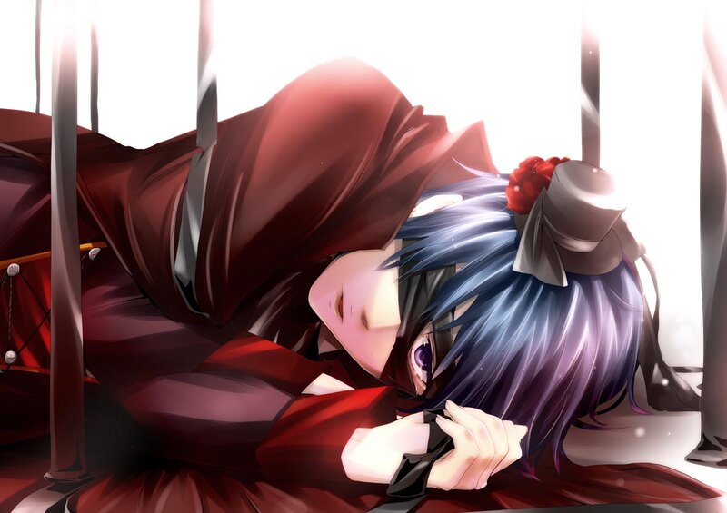 Blue-haired Anime Character — Red, Dramatic