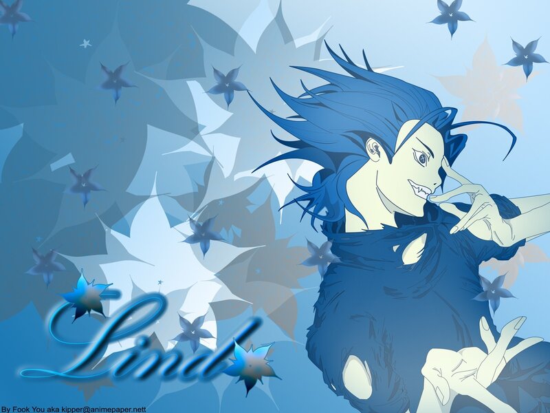 Blue-haired anime character wallpaper
