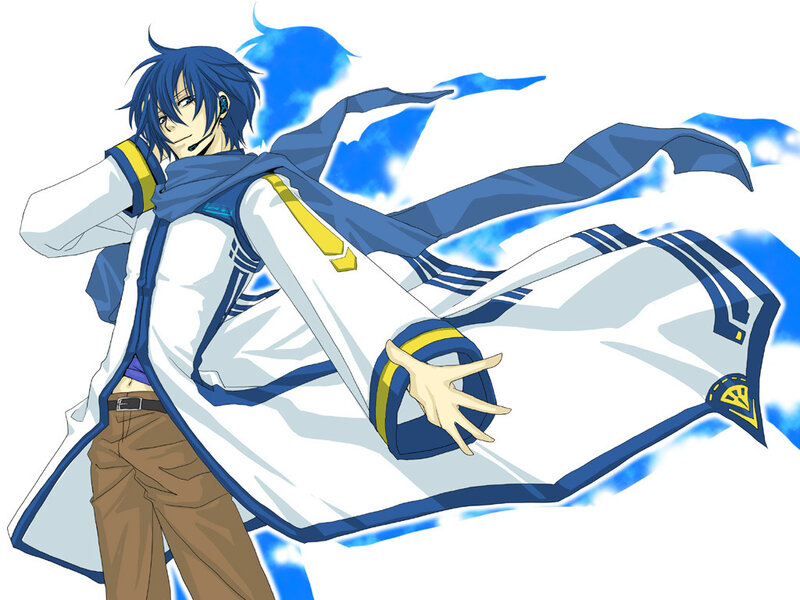 Blue-haired Anime Character — White, Dynamic
