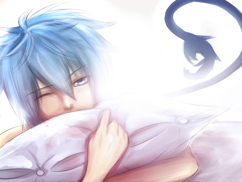 Blue-haired Anime Character — White, Peaceful