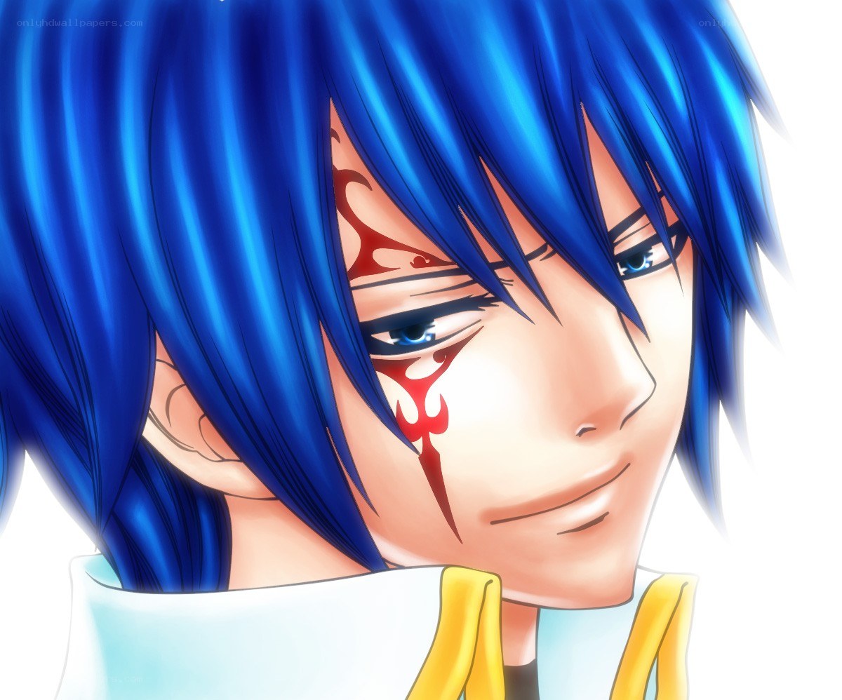 blue-haired anime character with face mark