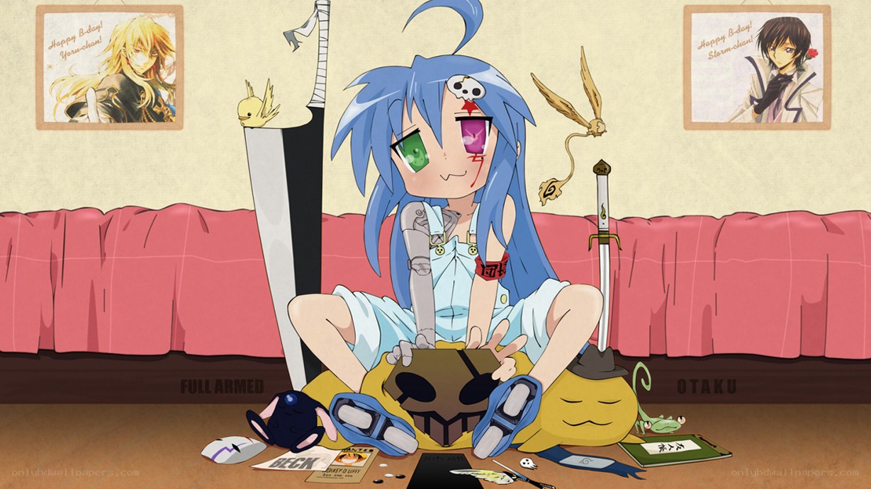 Blue-haired anime character with injuries