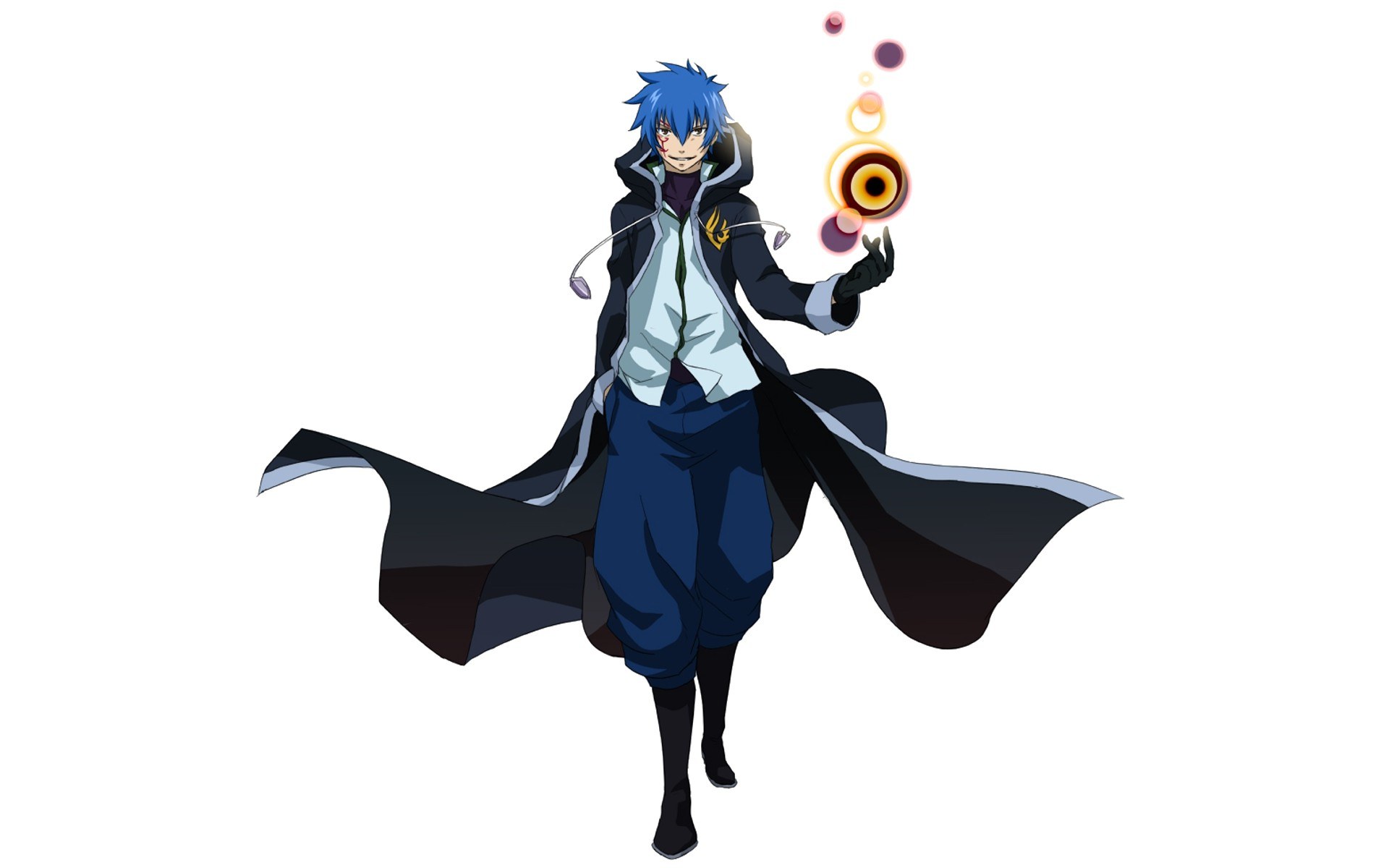 blue-haired anime character with magic