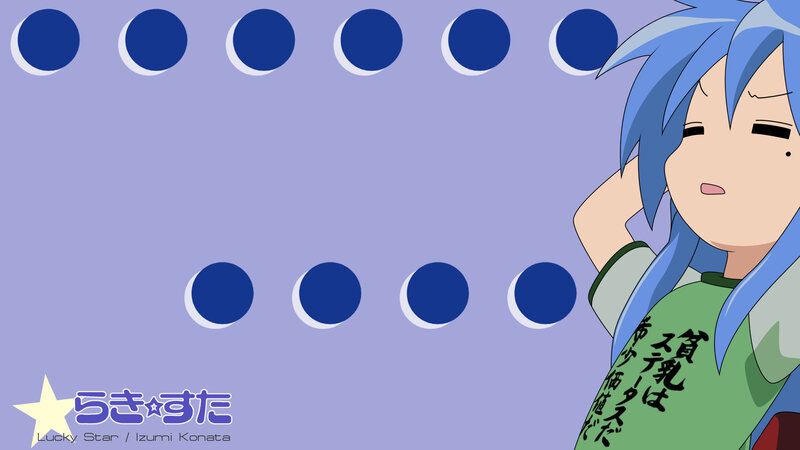 Blue-haired anime character with moon phases