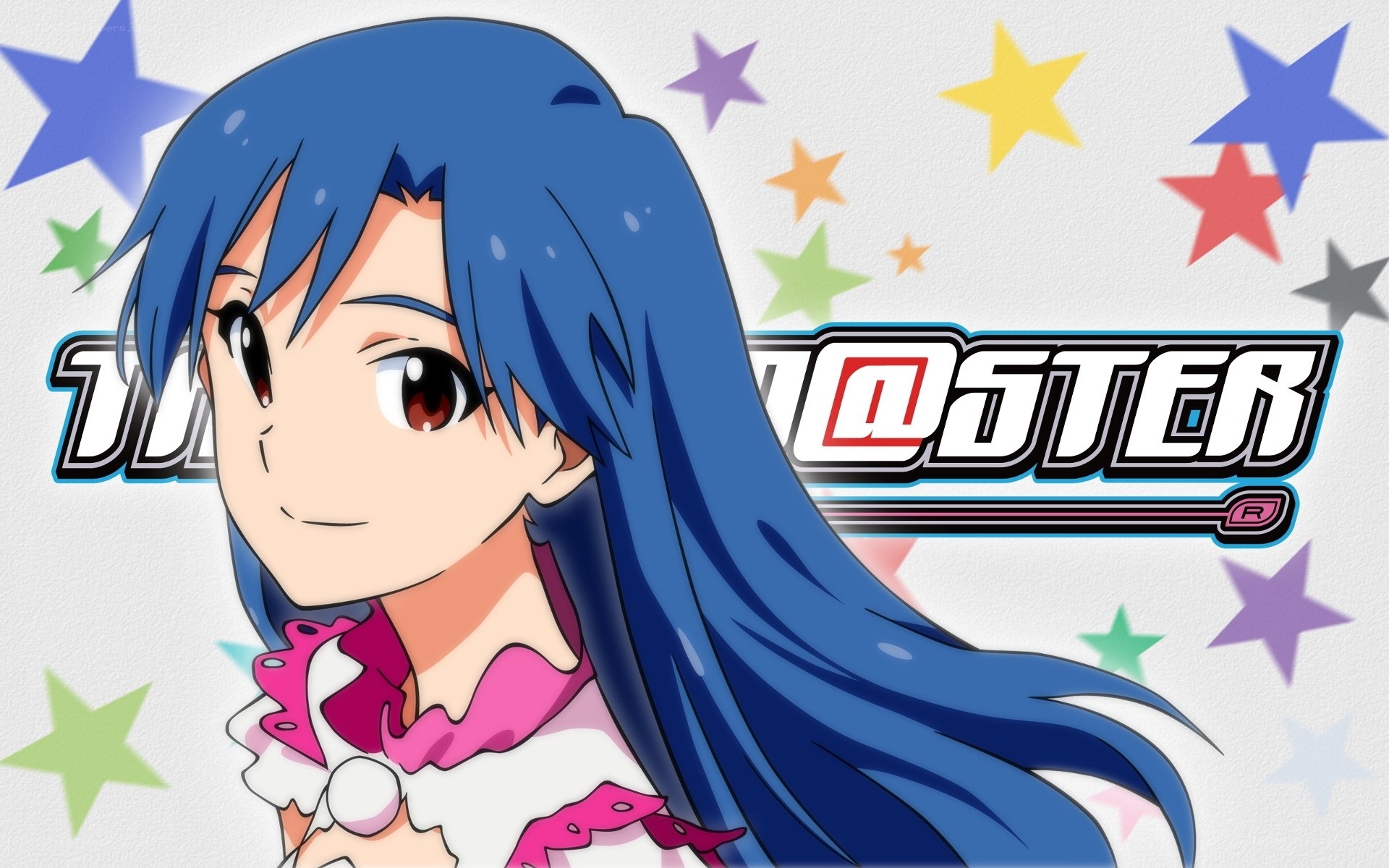 Blue-haired anime character with stars