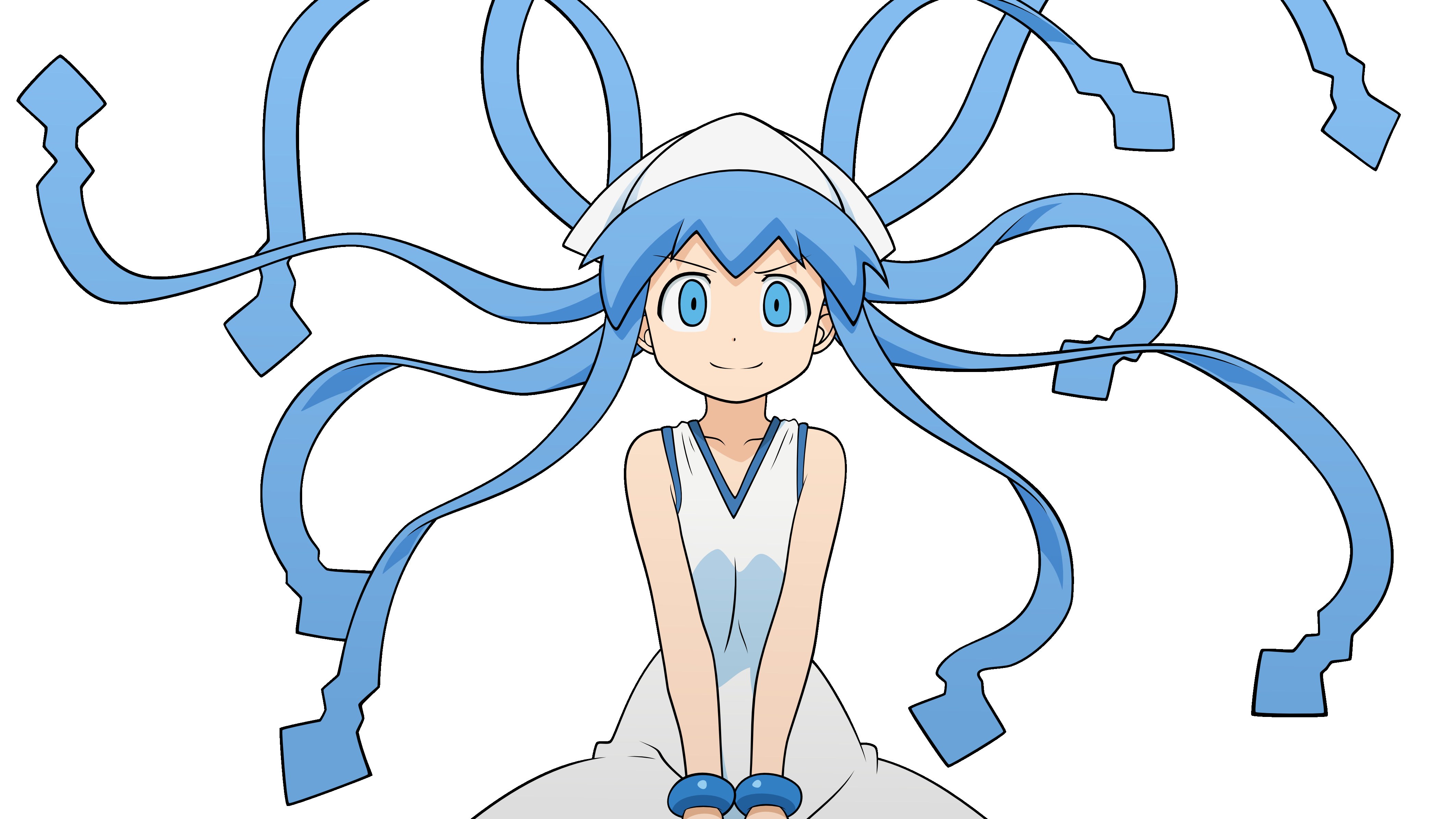 blue-haired anime character with tentacles