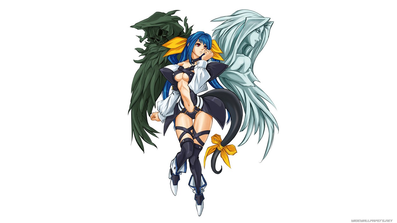 blue-haired anime character with wings