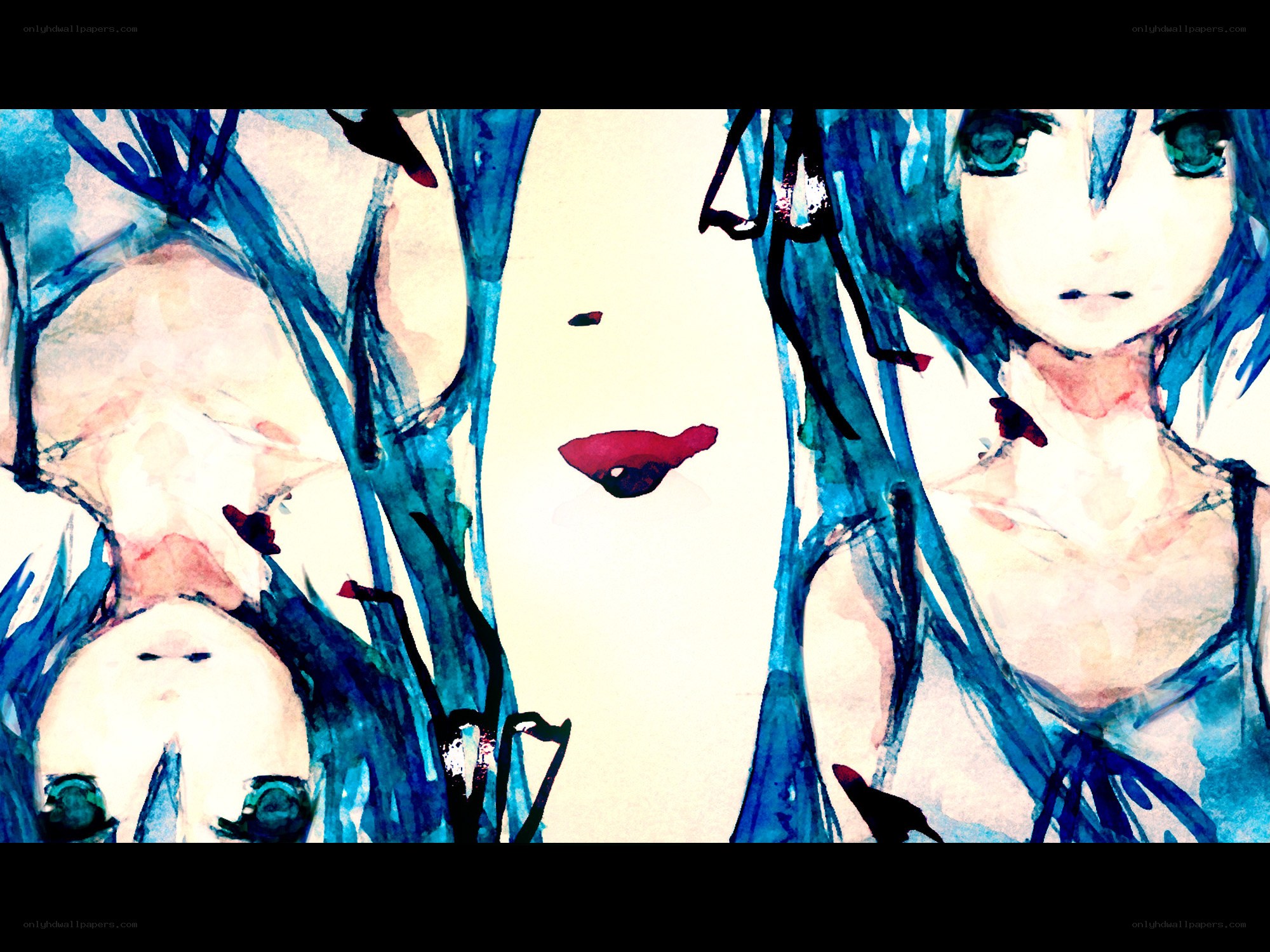 blue-haired anime characters
