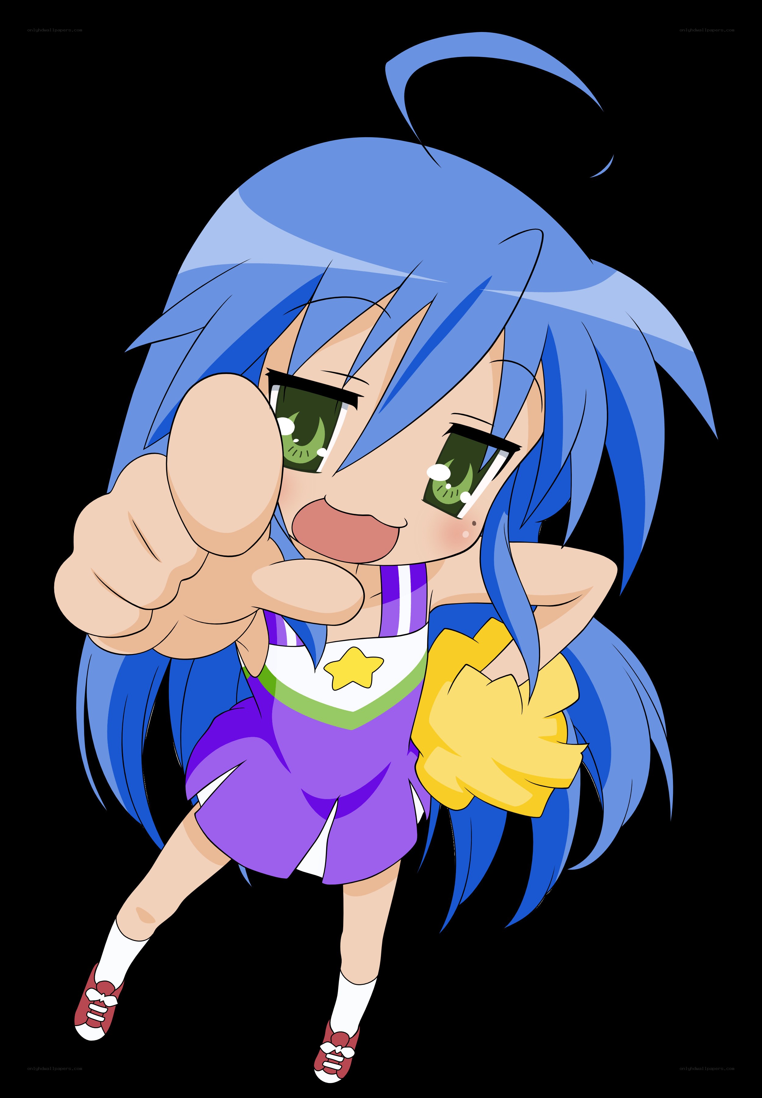 blue-haired anime cheerleader