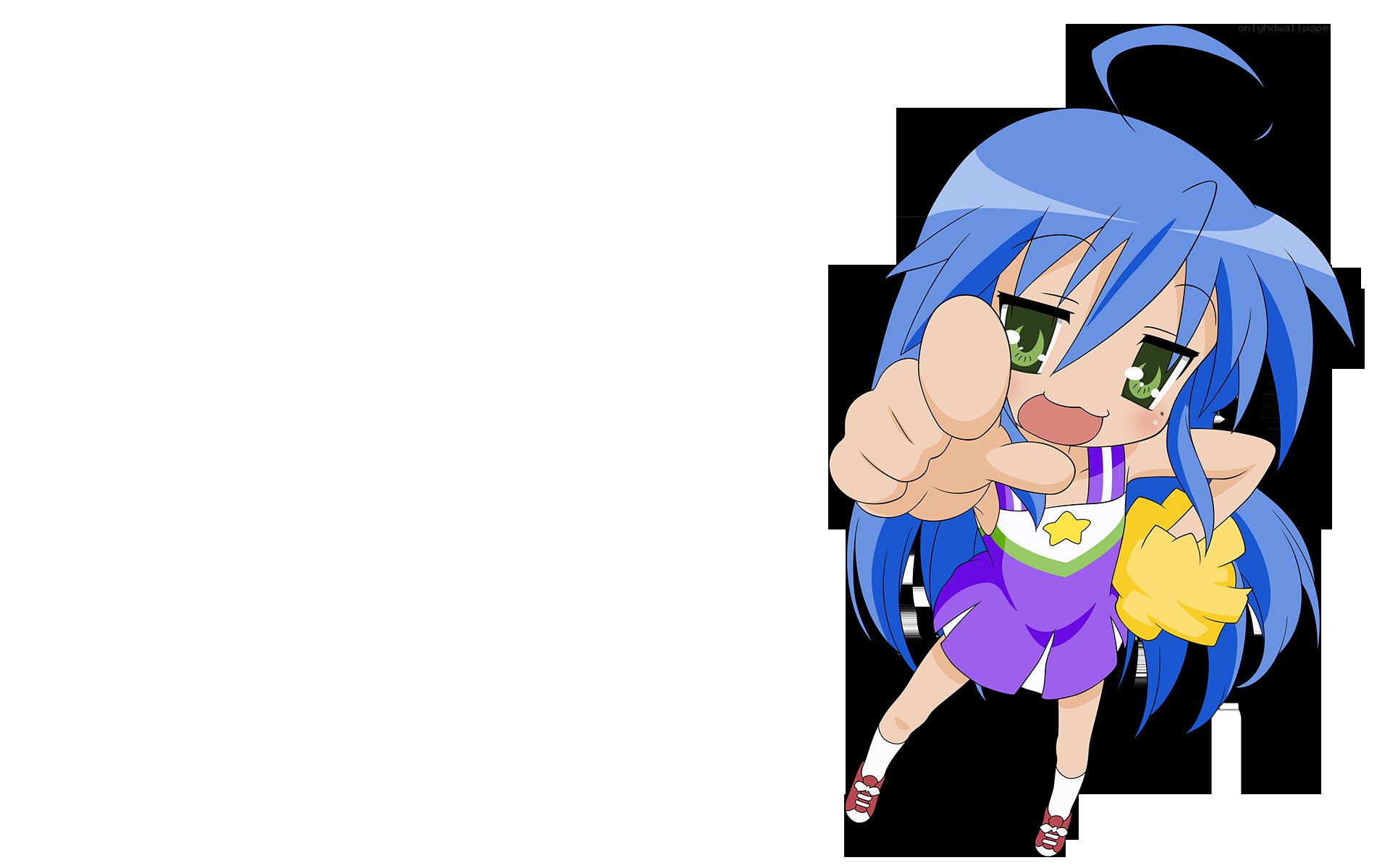 blue-haired anime cheerleader